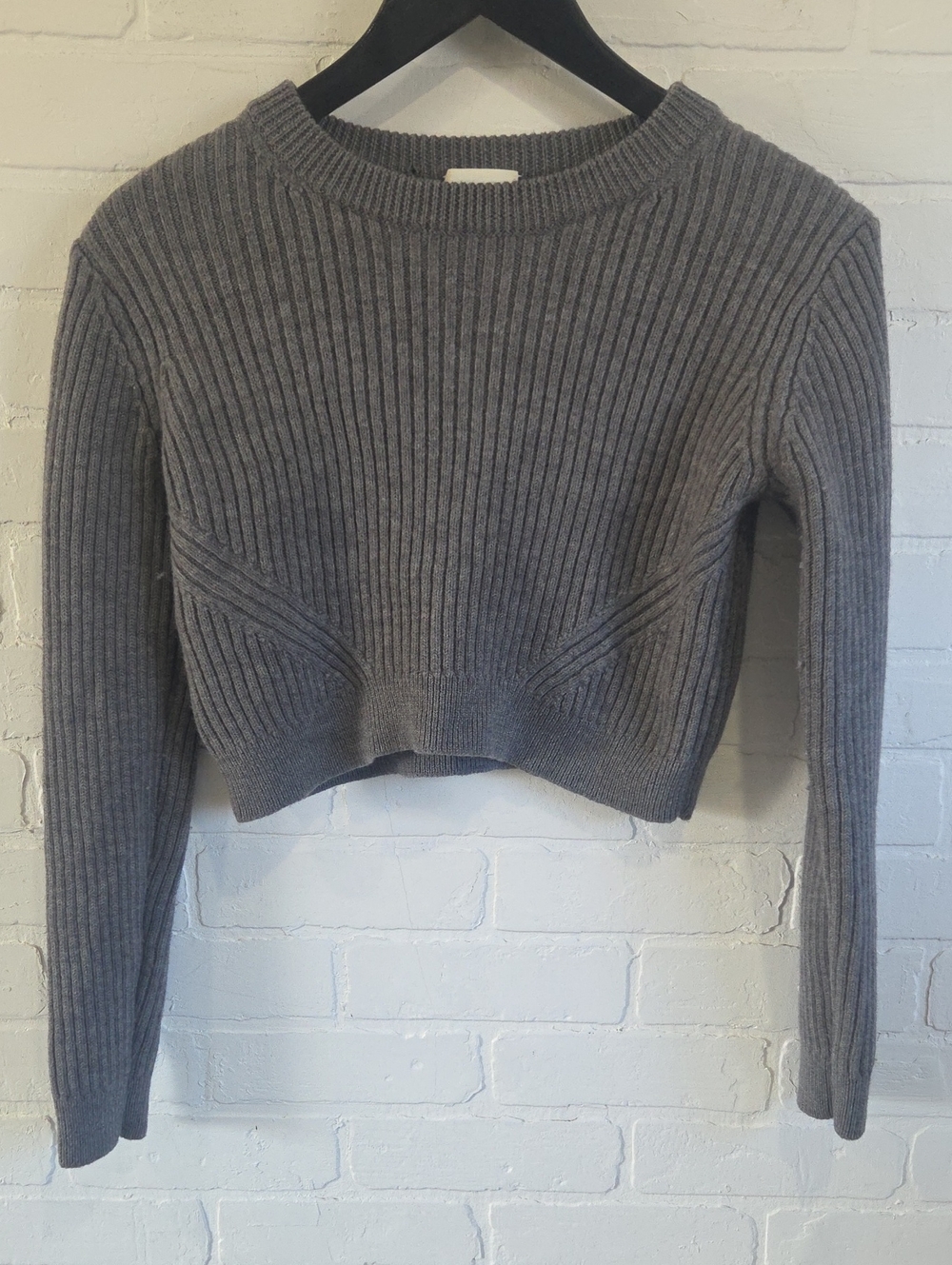 Wilfred Cropped Merino Ribbed Crewneck Sweater